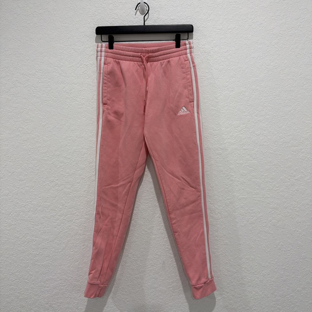 Adidas Pink White Stripe Jogger Pants Women’s Size Small